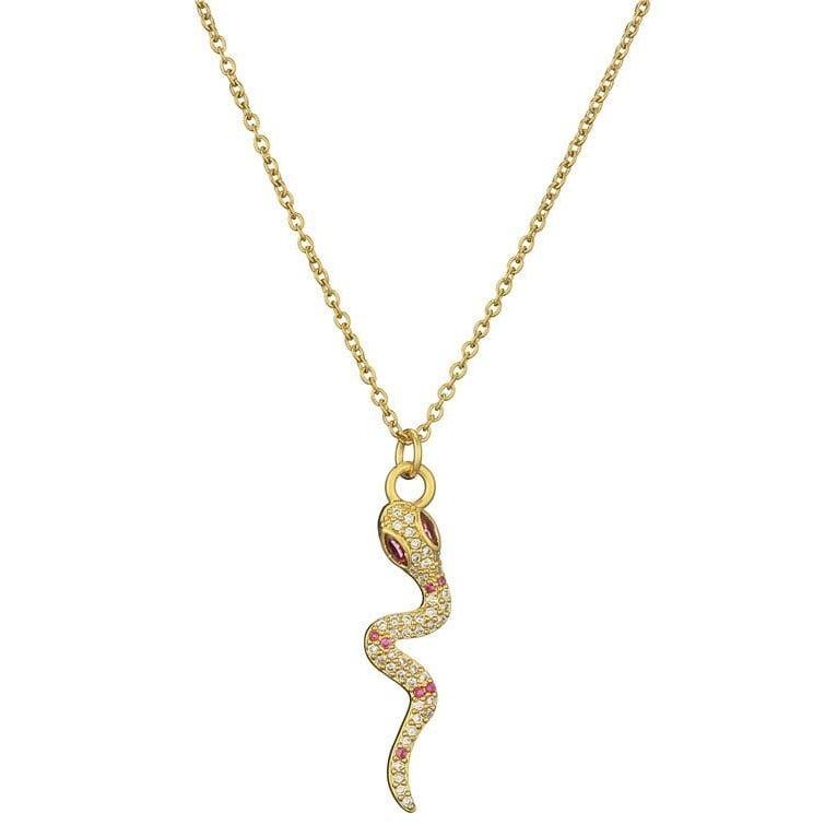Collier Serpent Or Diamant Rose