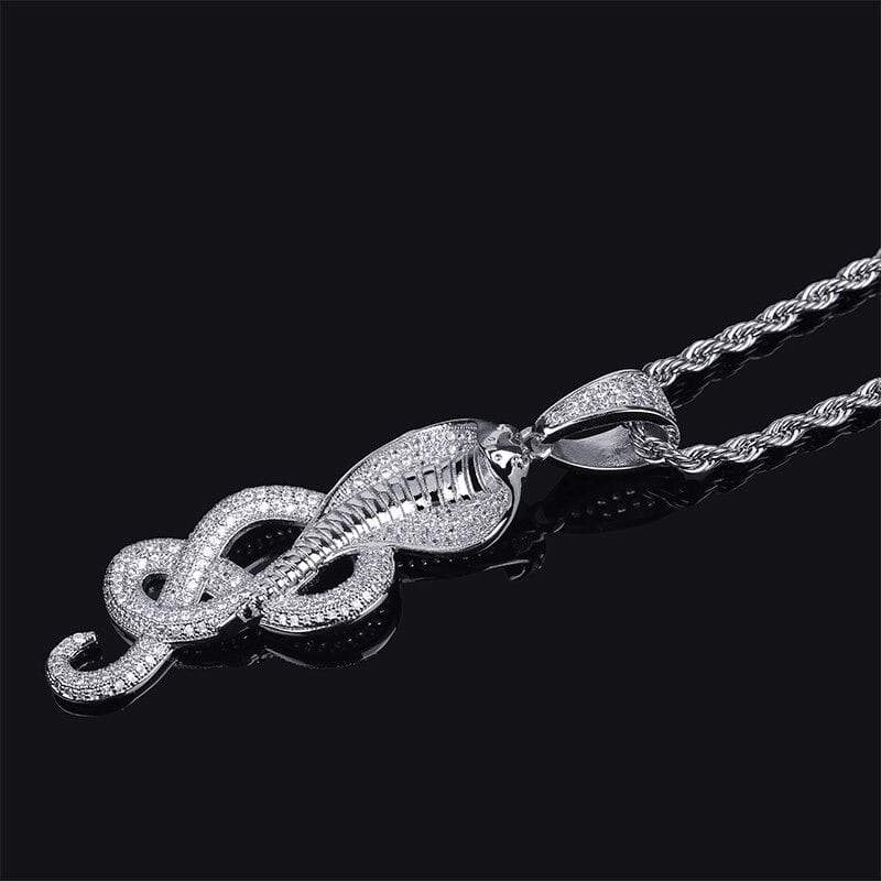 Collier Serpent Strass Argent