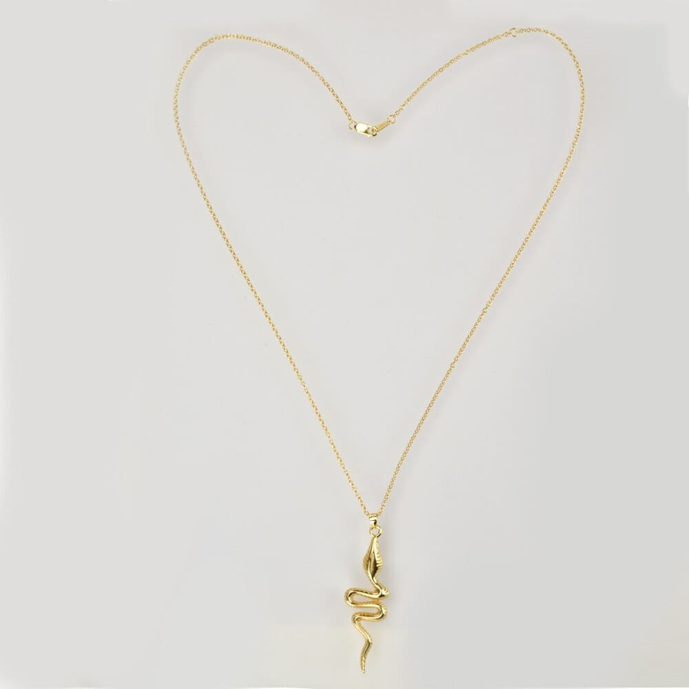 Collier Serpent doré Tendance en Argent Sterling