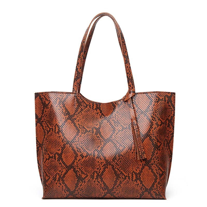 Sac Cabas Serpent marron