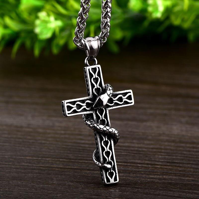 Pendentif Croix serpent