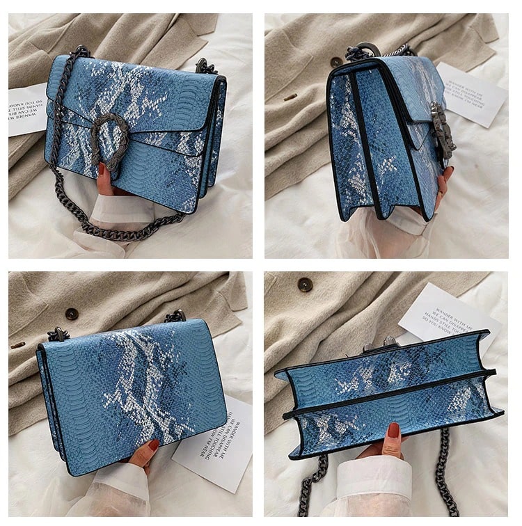 Sac Serpent Python Bleu