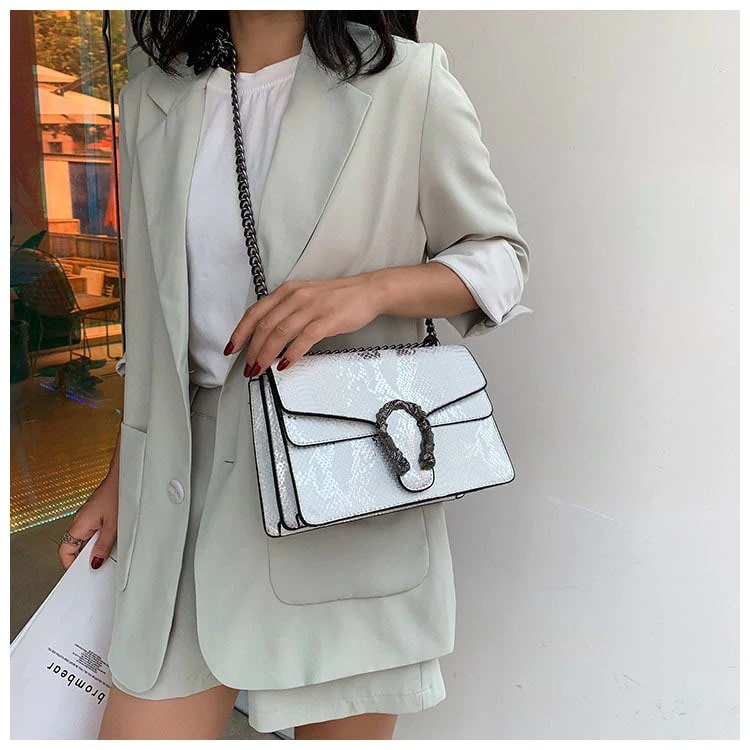 Sac Serpent Python Blanc