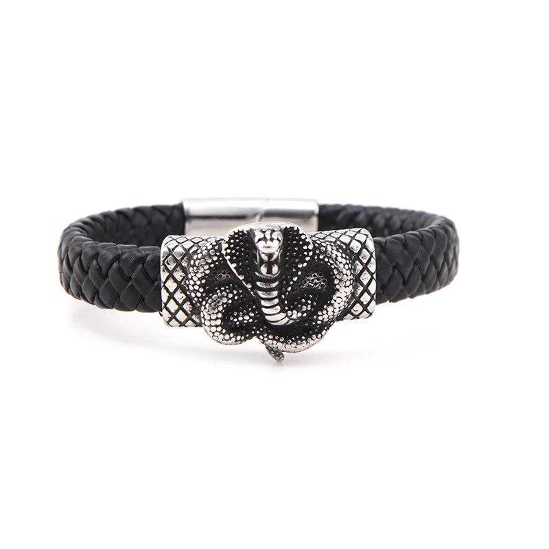 Bracelet Cobra Homme Cuir