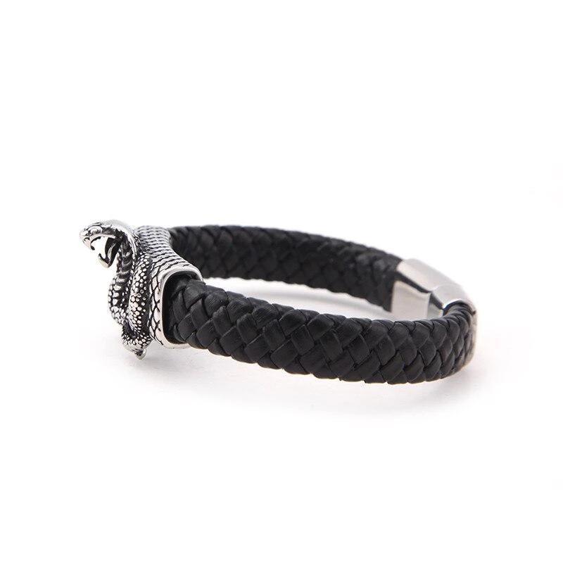 Bracelet Serpent cobra Homme Cuir