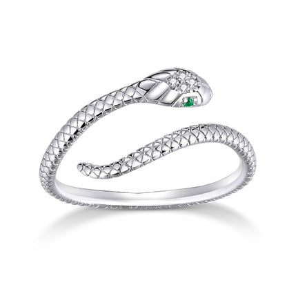 Bague Serpent Fantaisie Ajustable (Argent)