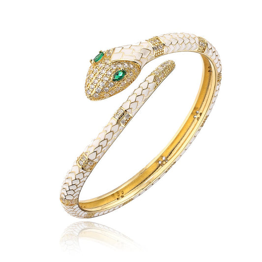 Bracelet Serpent Zirconium Blanc