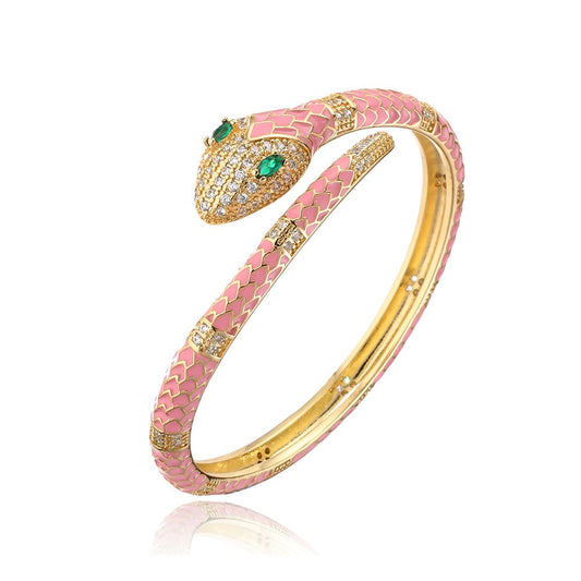 Bracelet Serpent Zirconium Rose