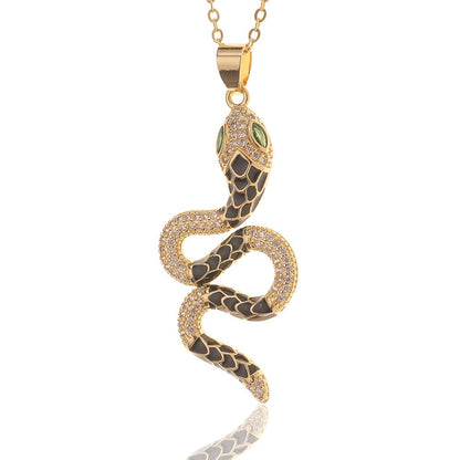 Collier Serpent Femme Fantaisie Noir