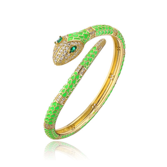 Bracelet Serpent Zirconium Vert