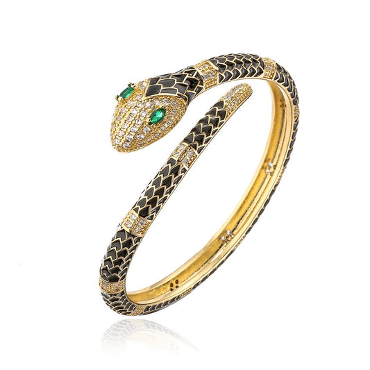 Bracelet Serpent Zirconium Noir