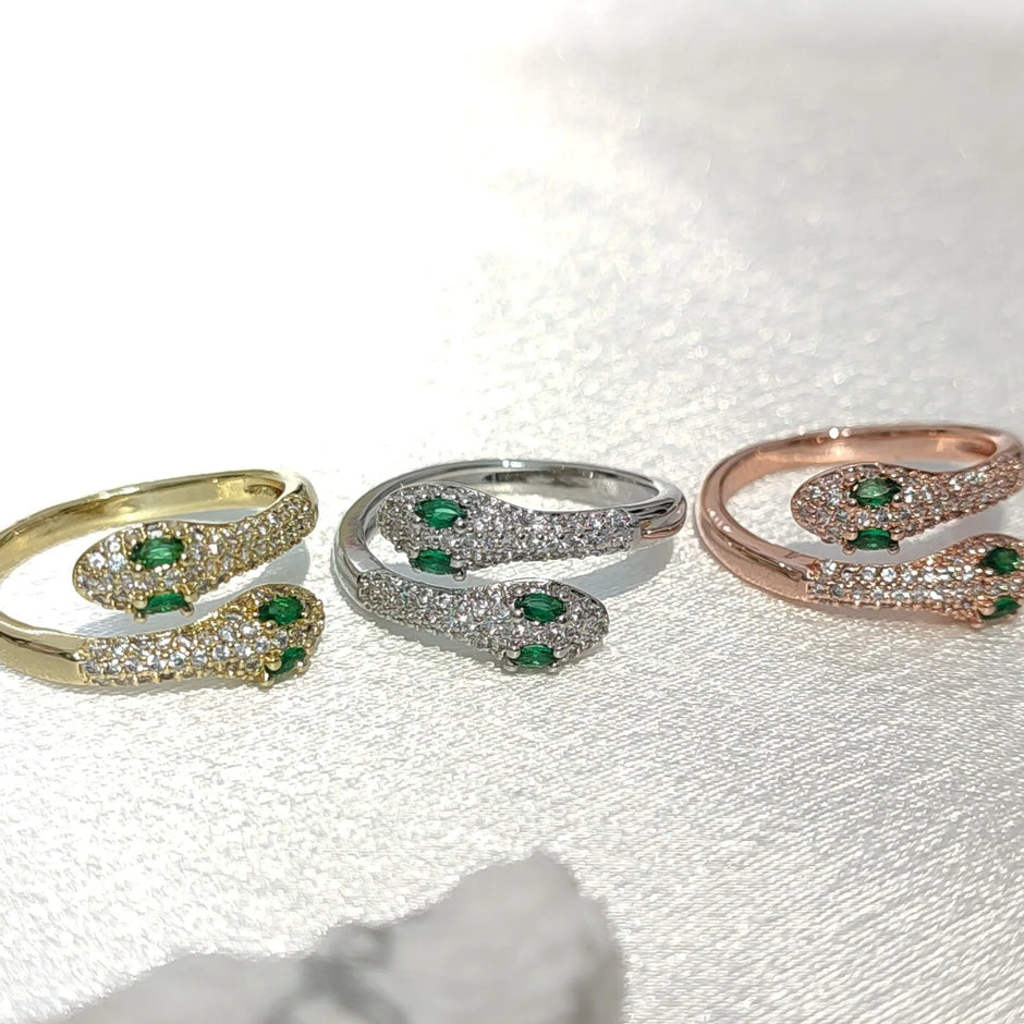 Bague Serpent Or Réglable (Argent)