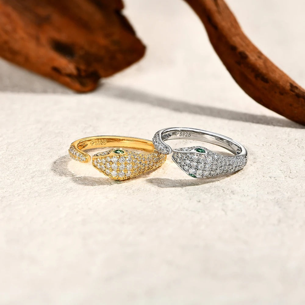 Bague serpent en argent pour femme