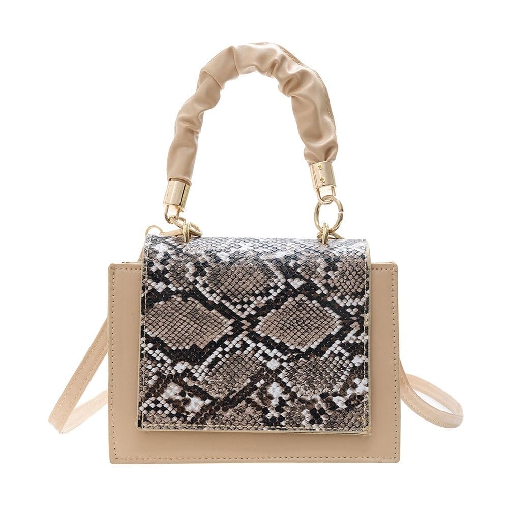 Sac Serpent Carré Beige