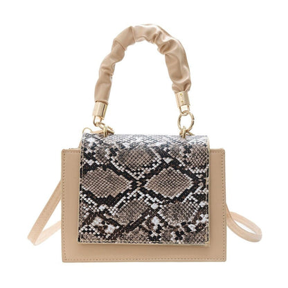 Sac Serpent Carré Beige