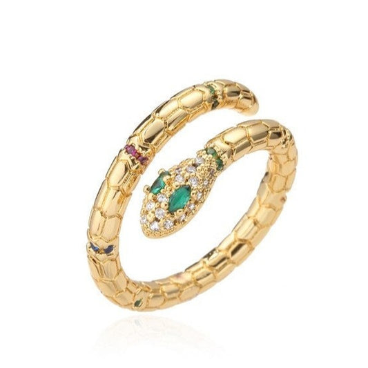 Bague Serpent fine chic dorée 