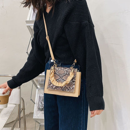 Sac Serpent Carré Beige
