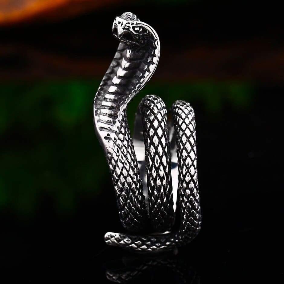 Bague Cobra en acier