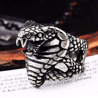 Bague Serpent Cobra Venimeux