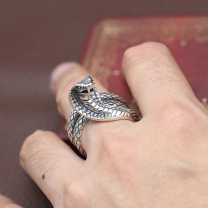 Bague Serpent Cobra (Argent)