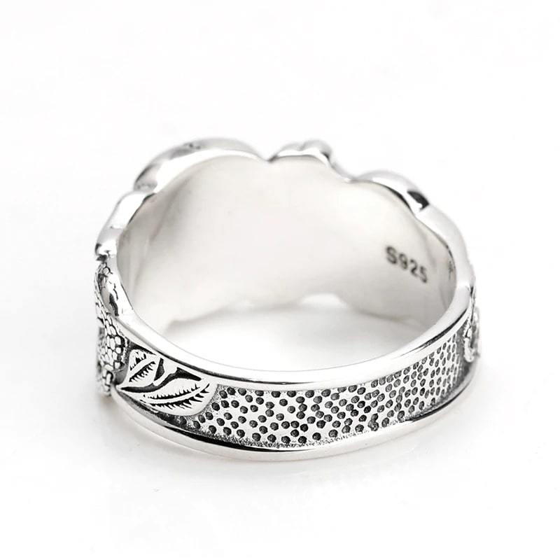 Bague Serpent Crâne (Argent)