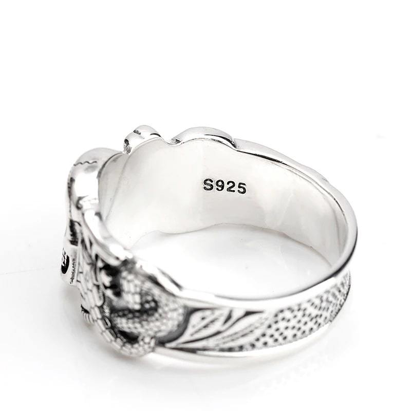 Bague Serpent Crâne (Argent)