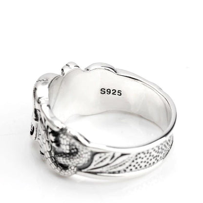 Bague Serpent Crâne (Argent)