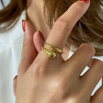 Bague Serpent Ajustable Or
