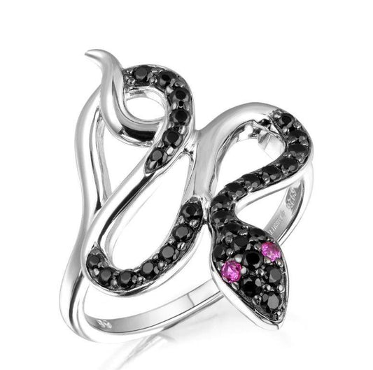 Bague Serpent Diamant Noir