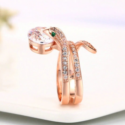 Bague Serpent Diamant or rose