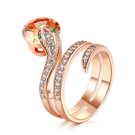 Bague Serpent Diamant Orange