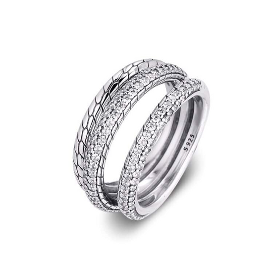 Bague Serpent Écailles (Argent)