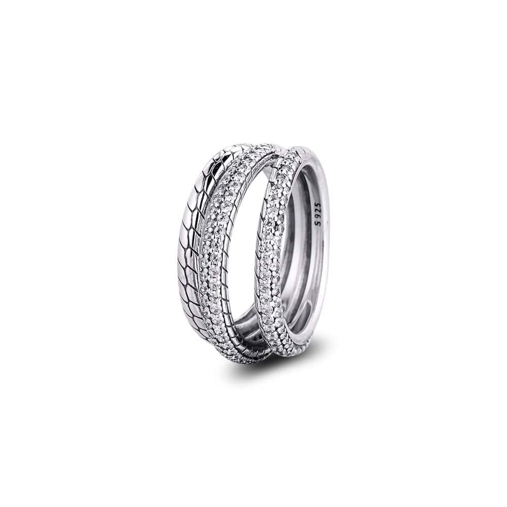 Bague Serpent Écailles Argent Sterling 925