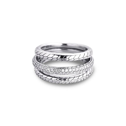 Bague Serpent Écailles Argent Sterling 925