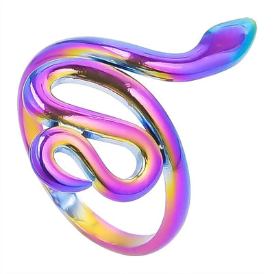 Bague Serpent multicolore acier inoxydable