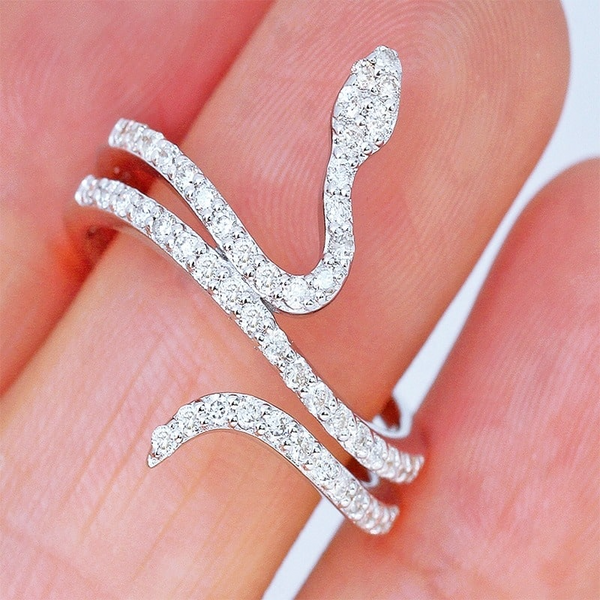 Bague Serpent Fendue Décorative - Alliage - Taille ~5x3.5 Cm - Unisexe - Neuf Avec Étiquettes