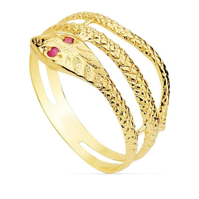 Bague Serpent Or 18 Carats yeux rubis