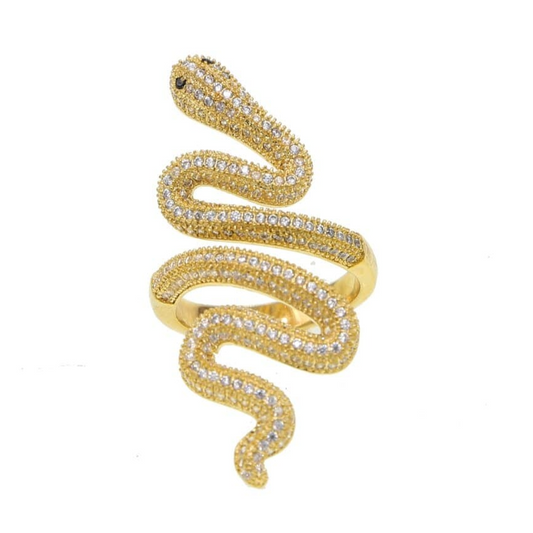 Bague Serpent Or Diamant (Argent)