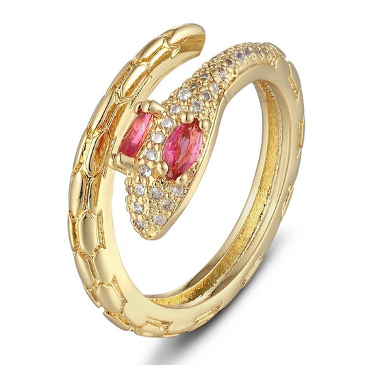 Bague Serpent Or Diamant Rose