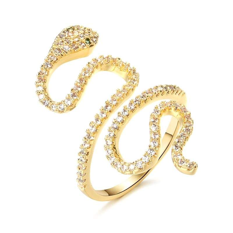 Bague Serpent Or Zirconium