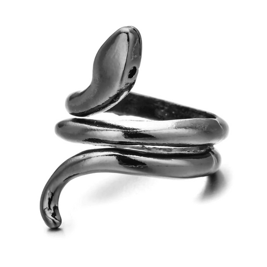 Bague Serpent Reptile Noir