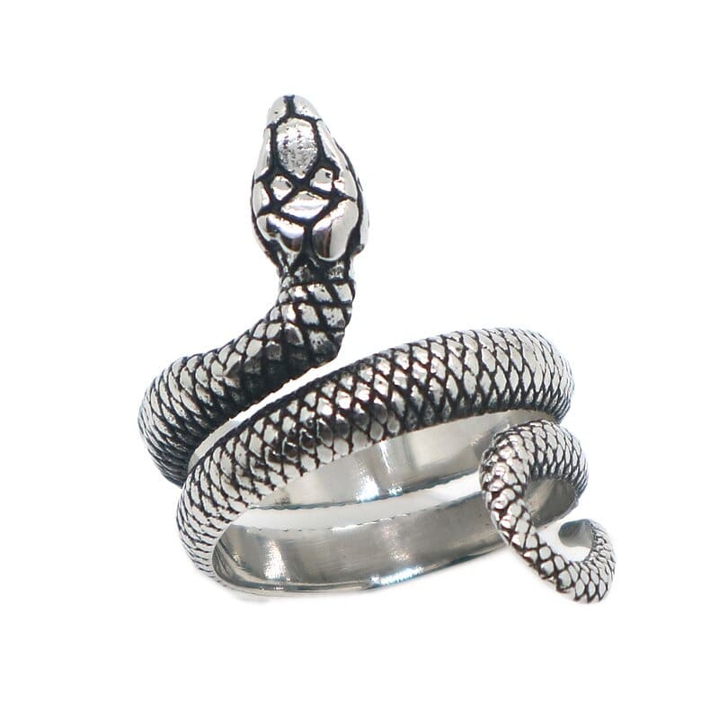 Bague Serpent Acier Silver