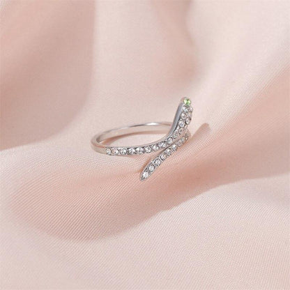 Bague Serpent Strass Argenté