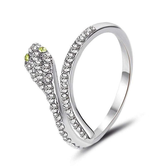 Bague Serpent Strass Argenté