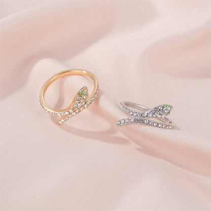 Bague Serpent Strass Argenté