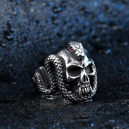 Bague Serpent Tête de Mort