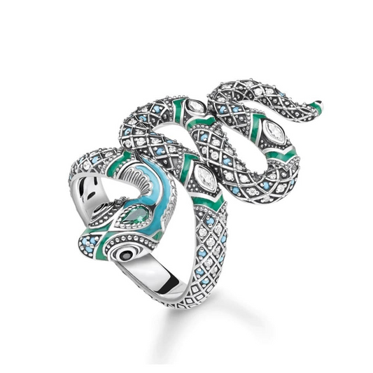 Bague Serpent Tropical (Argent)