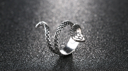 Bague Serpent Vipère Argentée