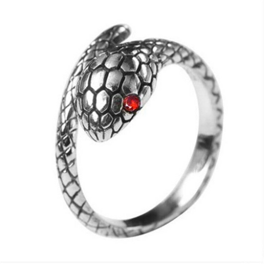 Bague Serpent Yeux Rouges