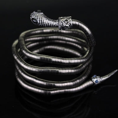 Bracelet Manchette Serpent enroulé noir